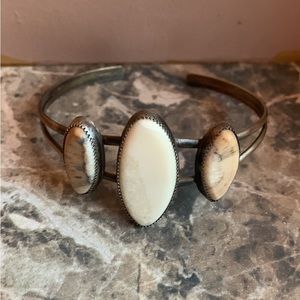 Ivory and sterling silver cuff bracelet